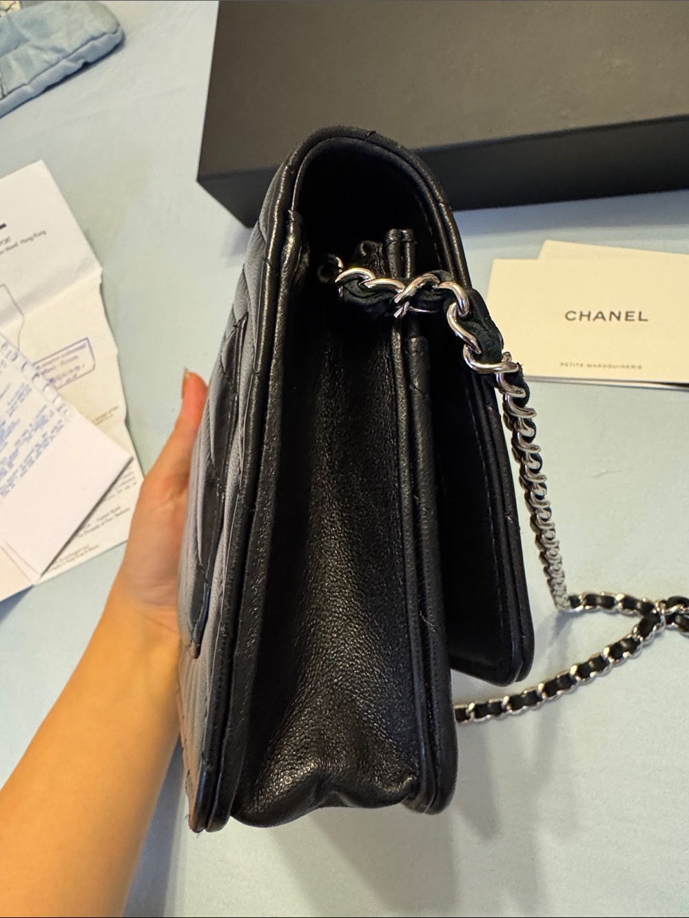 Chanel Black Quilted Chevron Flap Bag with Chain Strap - Picture 7 of 7